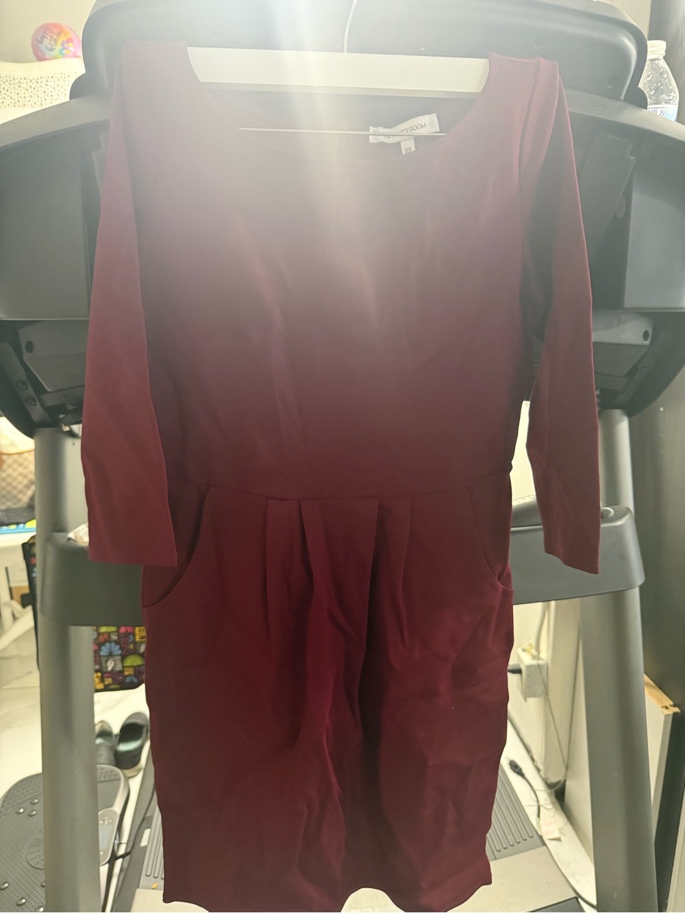 Burgundy Three-Quarter Sleeve Ponte Dress NWT